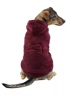 NWT~ Friends Forever Soft Pet Maroon Colored Hoodie w/ Bone Design (Size: Large)